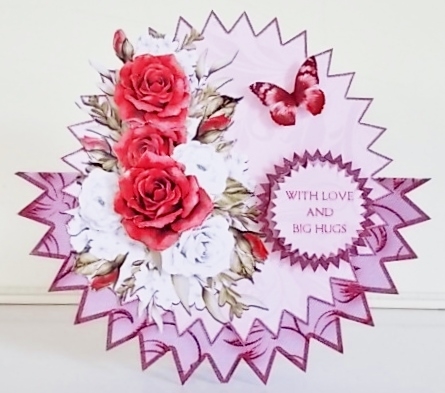 Red Roses Shaped Card by Pam Stubley