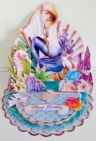 A Mermaids Tale 3 Triple Easel Card Mini Kit by Pam Stubley