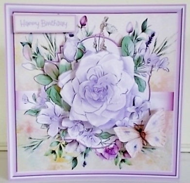 Large lilac rose 7x7 card by Pam Stubley