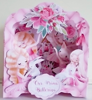 Prima Ballerina Ballet Class Shape the Scene 3D Card and Envelope Kit. by Pam Stubley