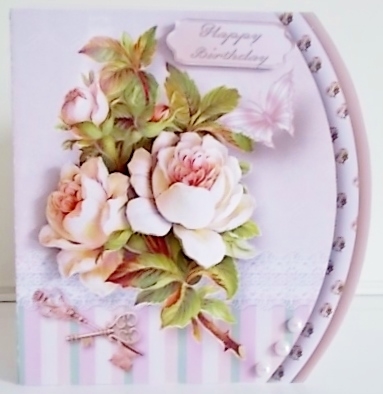Vintage Roses - Rounded Offset Card Mini Kit by Pam Stubley