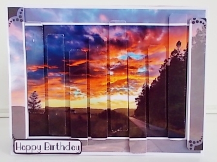 SLAT CARD - FIERY SUNSET by Pam Stubley
