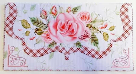 Pink Rose money voucher wallet by Pam Stubley