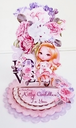 Kitty & Friend 3d Easel Vase and Envelope Kit.  by Pam Stubley