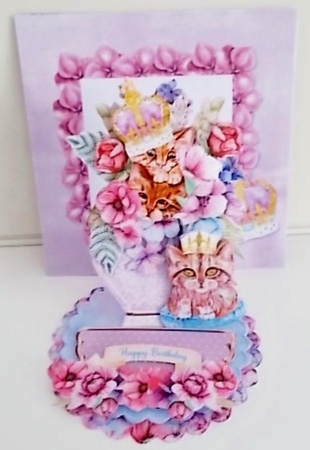 Oh My Whiskers 3 3d Easel Vase and Envelope Kit.  by Pam Stubley