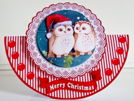 Christmas Owls Rocker card by Pam Stubley