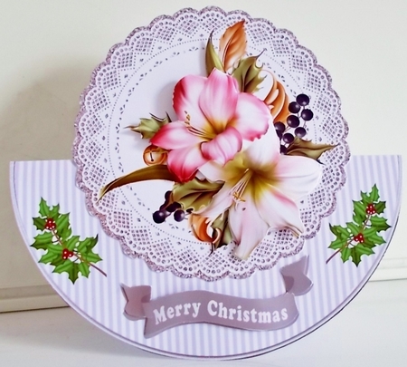 Lillies for Christmas rocker card by Pam Stubley