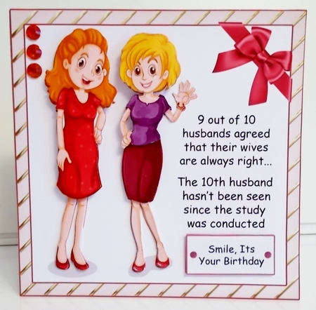 9 out of 10 husbands - humorous card by Pam Stubley