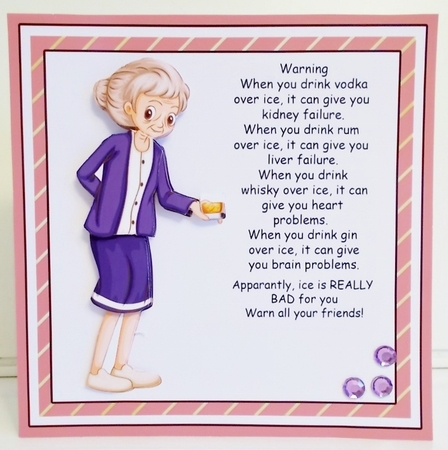 Mabel and alcohol humorous card by Pam Stubley