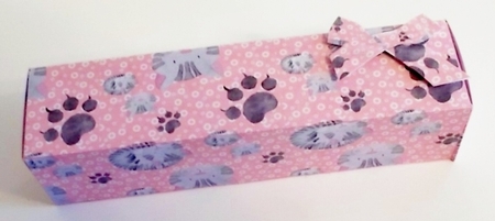 LONG GIFT BOX - CATS ON PINK by Pam Stubley