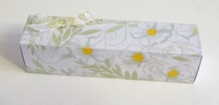 LONG GIFT BOX - WHITE AND GREEN FLORAL by Pam Stubley
