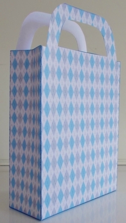 Blue argyle gift bag 3 by Pam Stubley