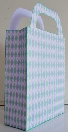 Green argyle gift bag 3 by Pam Stubley