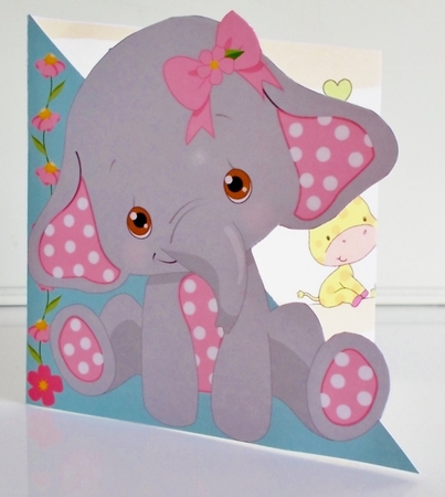 QUICK CARD AND GIFT TAGS - ELEPHANT 1 by Pam Stubley