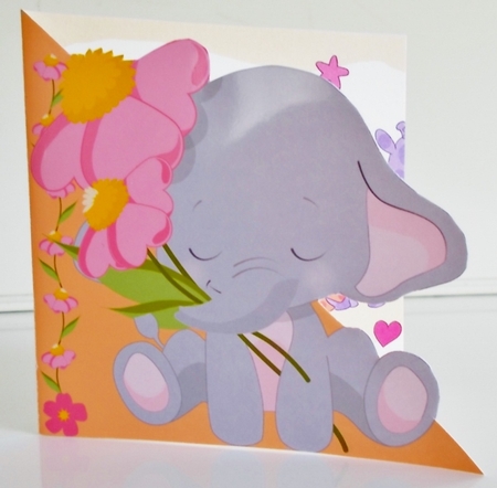 QUICK CARD AND GIFT TAGS - ELEPHANT 2 by Pam Stubley