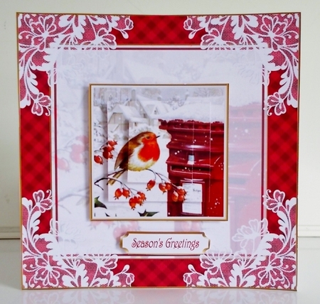 Christmas Vintage Robin Lace Filigree Topper 1 by Pam Stubley