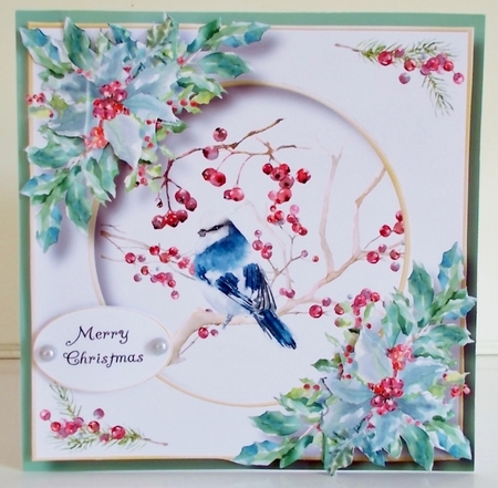 Beautiful Watercolour Bird At Christmas 3 by Pam Stubley