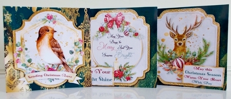 Merry & Bright Selection Box 10 Square Cards & Envelope Set by Pam Stubley