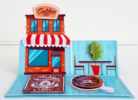 Coffee Time Easel Card by Pam Stubley
