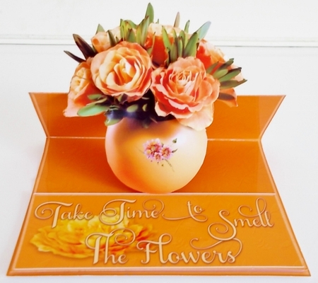 Time To Smell The Flowers Easel Card by Pam Stubley