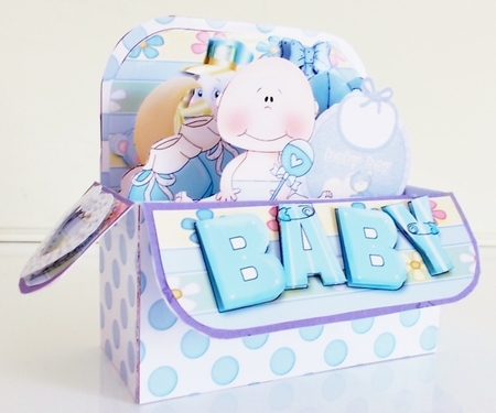 Sweet Baby Boy - Rectangle Pop Up Box by Pam Stubley