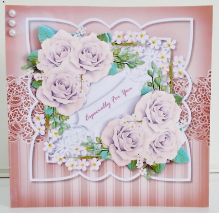 Scallop Frame Vintage Roses  by Pam Stubley