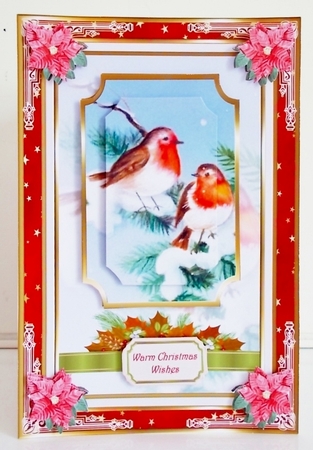 Christmas Snow Robin Decoupage Topper 4 by Pam Stubley