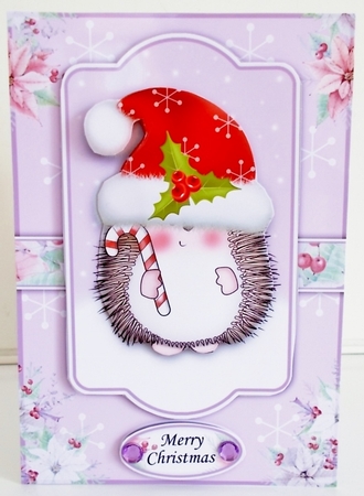Hedgy With Candy Cane 2 A5 Mini Kit by Pam Stubley