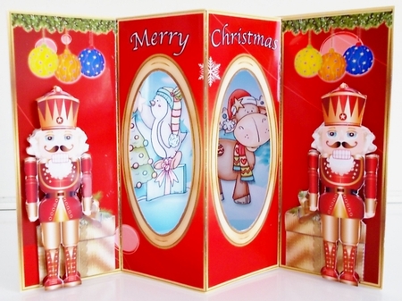 Christmas Soldiers - Double Window Card by Pam Stubley