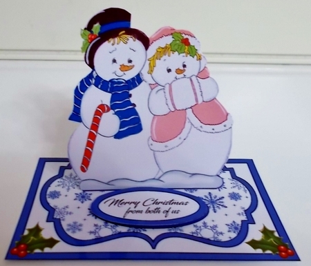Small easel Mr & Mrs Snowman by Pam Stubley