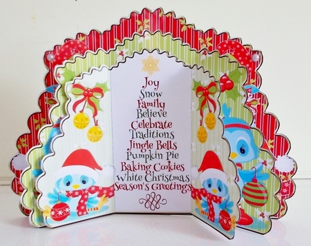 Triple Layer Gatefold - Christmas Bluebirds by Pam Stubley