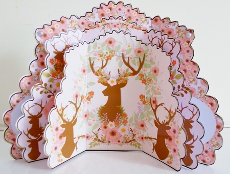 Triple Layer Gatefold - Deer Antler Floral by Pam Stubley