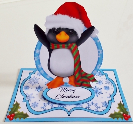 Small easel Christmas Penguin by Pam Stubley