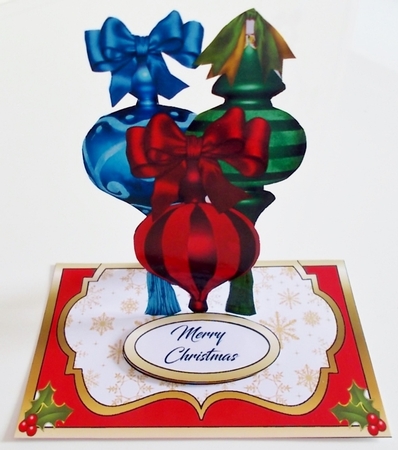 Small easel Christmas Baubles by Pam Stubley