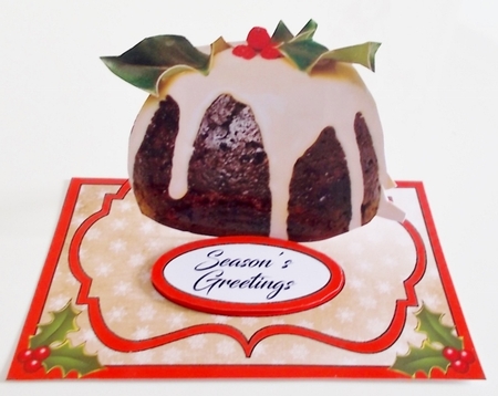Small easel Christmas Pudding by Pam Stubley