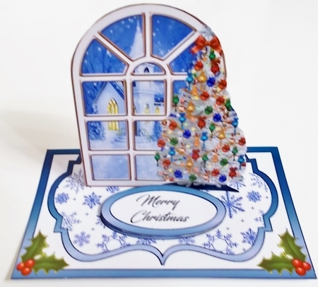 Small easel Christmas Window by Pam Stubley