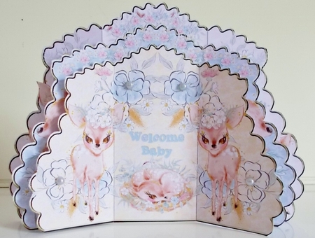 TRIPLE LAYER GATEFOLD - WELCOME BABY DEER by Pam Stubley