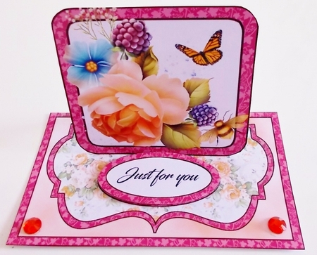 Small easel English roses by Pam Stubley