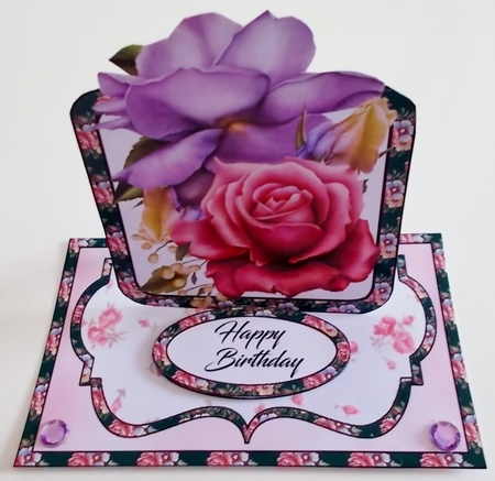 Small easel Heritage roses by Pam Stubley