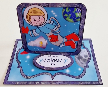 Small easel Spaceman by Pam Stubley