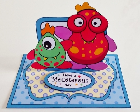 Small easel Monsters by Pam Stubley