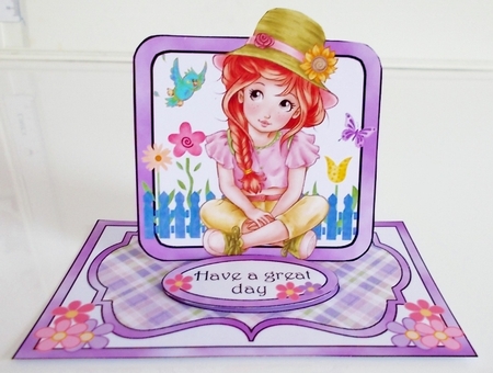 Small easel Summertime girl by Pam Stubley