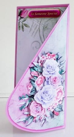 Tear Drop Purple Roses Shaped Card by Pam Stubley