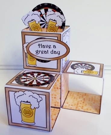 Cube pop-ups Beer & darts by Pam Stubley