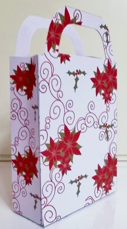 White Poinsettia gift bag by Pam Stubley