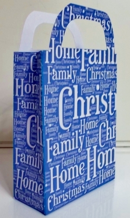 Blue Christmas words gift bag  by Pam Stubley