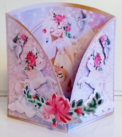 I Believe in Unicorns 2 Half Moon Gatefold Card Kit by Pam Stubley