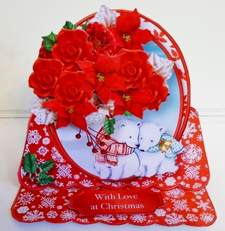 Polar Bear Christmas - Shaped Easel Card Mini Kit by Pam Stubley