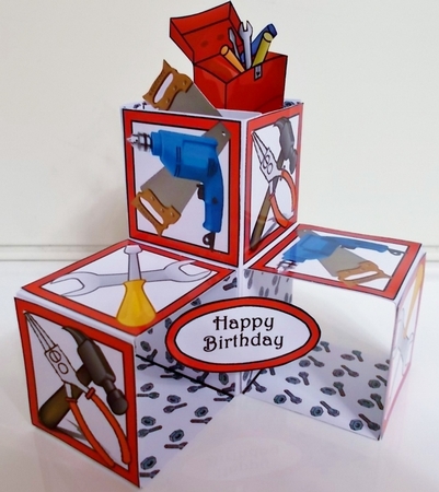 Pop-up cube Tools of the Trade by Pam Stubley