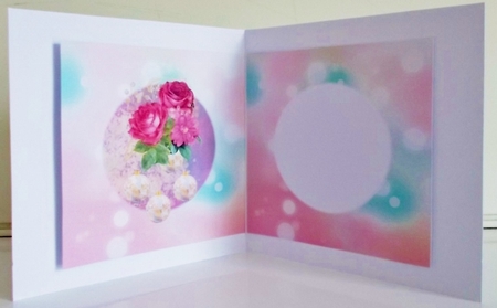 6 x 6 Card Insert Shabby Christmas Bouquets/Baubles, Pink/Ivory by Pam Stubley